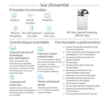 HP Color LaserJet Enterprise MFP M776dn - Imprimante multifonctions laser couleur