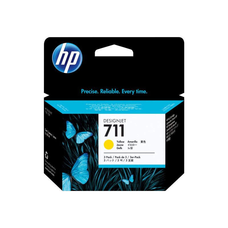HP 711 - Pack de 3 cartouches d'impression jaune 29ml (CZ136A)