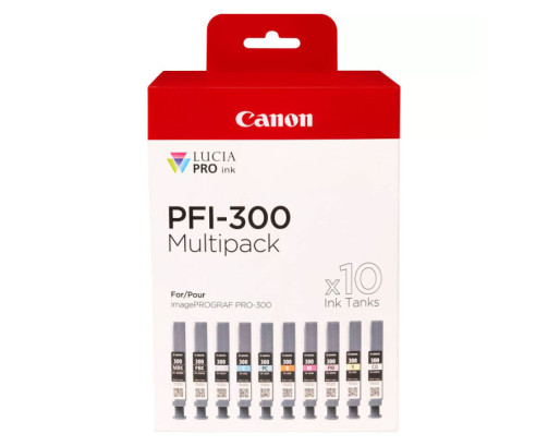Canon PFI-300 Multi Pack MBK/PBK/C/M/Y/PC/PM/R/GY/CO pour Canon imagePROGRAF PRO-300 - 4192C008 - AIC-Solutions Grand Format