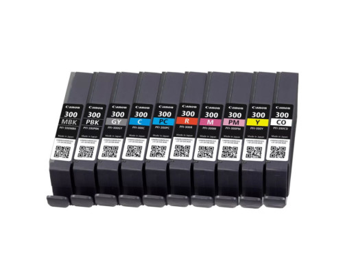 Canon PFI-300 Multi Pack MBK/PBK/C/M/Y/PC/PM/R/GY/CO pour Canon imagePROGRAF PRO-300