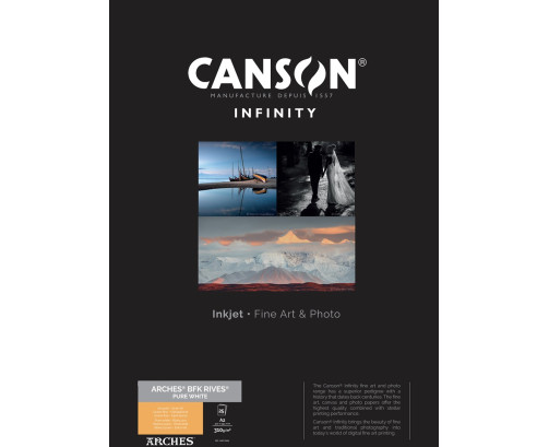 Papier Canson Infinity Arches® BFK Rives (Pure White) 310Gr/m² A2 (0,420 x 0,594) 25 feuilles