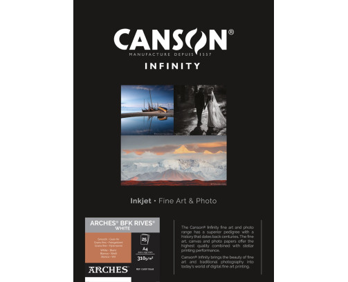 Papier Canson Infinity Arches® BFK Rives (White) 310Gr/m² A4 (0,210 x 0,297) 25 feuilles