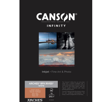 Papier Canson Infinity Arches® BFK Rives (White) 310Gr/m² A3 (0,297 x 0,420) 25 feuilles
