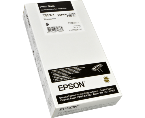 Epson UltraChrome PRO10 T55W1 - Réservoir noir photo 200ml - C13T55W100 - AIC-Solutions Grand Format