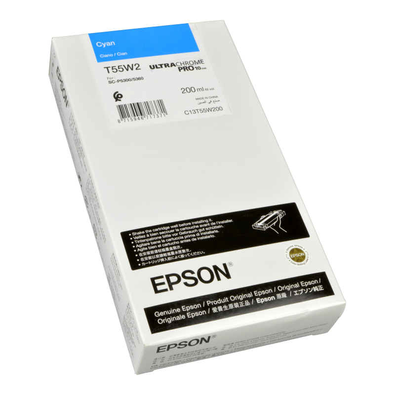 Epson UltraChrome PRO10 T55W2 - Réservoir cyan 200ml Epson UltraChrome PRO10 T55W2 - Réservoir cyan 200ml