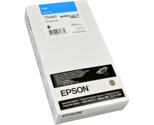 Epson UltraChrome PRO10 T55W2 - Réservoir cyan 200ml - C13T55W200 - AIC-Solutions Grand Format