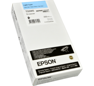 Epson UltraChrome PRO10 T55W5 - Réservoir cyan clair 200ml - C13T55W500 - AIC-Solutions Grand Format