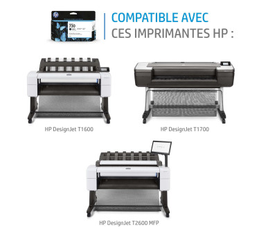 HP 730 - Cartouche d'impression gris 130ml (P2V66A)