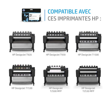 HP 727 - Cartouche d'impression noir photo 300ml (F9J79A)