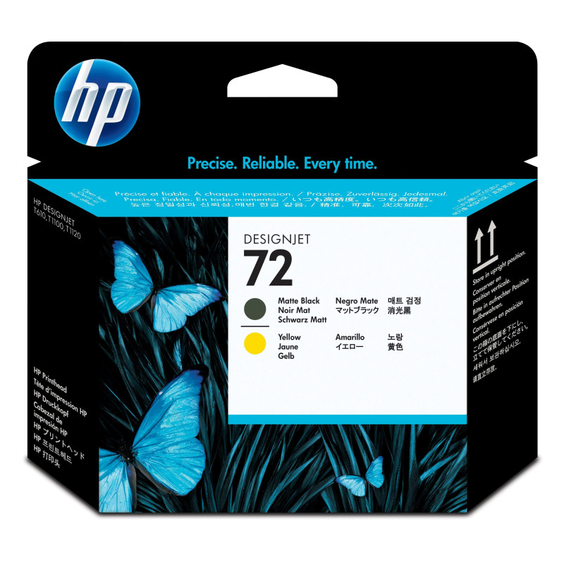 HP 72 - Tête d'impression jaune et noir mat (C9384A) HP 72 - Tête d'impression jaune et noir mat (C9384A)