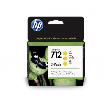 HP 712 - Pack de 3 cartouches d'impression jaune 29ml (3ED79A) - 3ED79A - AIC-Solutions Grand Format