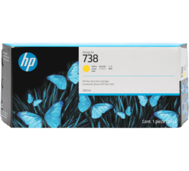HP 738 - Cartouche d'impression jaune 300ml - 676M8A - AIC-Solutions Grand Format