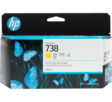 HP 738 - Cartouche d'impression jaune 130ml - 498N7A - AIC-Solutions Grand Format
