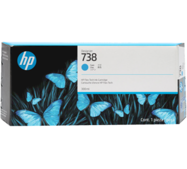 HP 738 - Cartouche d'impression cyan 300ml - 676M6A - AIC-Solutions Grand Format