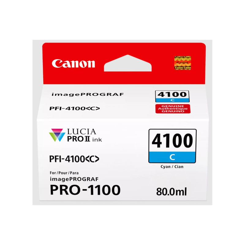 Canon PFI-4100 C - Cartouche d'impression cyan 80ml Canon PFI-4100 C - Cartouche d'impression cyan 80ml