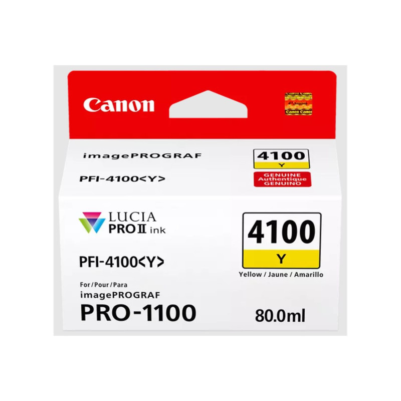 Canon PFI-4100 Y - Cartouche d'impression jaune 80ml Canon PFI-4100 Y - Cartouche d'impression jaune 80ml