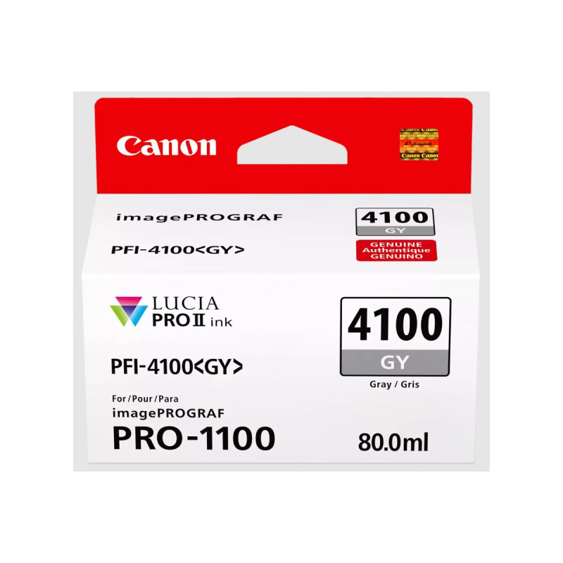Canon PFI-4100 GY - Cartouche d'impression gris 80ml Canon PFI-4100 GY - Cartouche d'impression gris 80ml